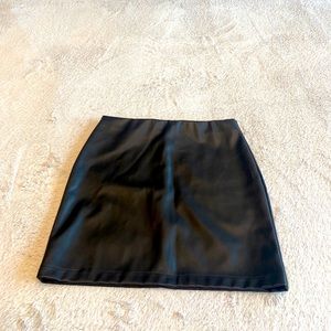 faux Leather Black Mini Skirt